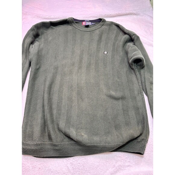 Chaps Ralph Lauren knitted jumper Chunky knit sweater Men's Xl Green Hand Framed - Picture 1 of 9